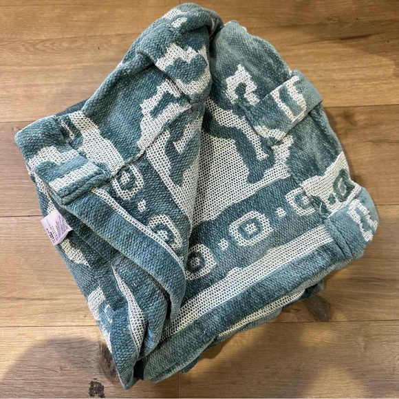 NEW Anthropologie Tiber Slate Blue Abstract Window Curtain 108” - Picture 5 of 5